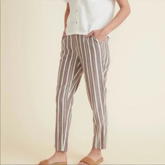 Marine Layer Pants - Marine Layer Allison Striped Trouser Pants